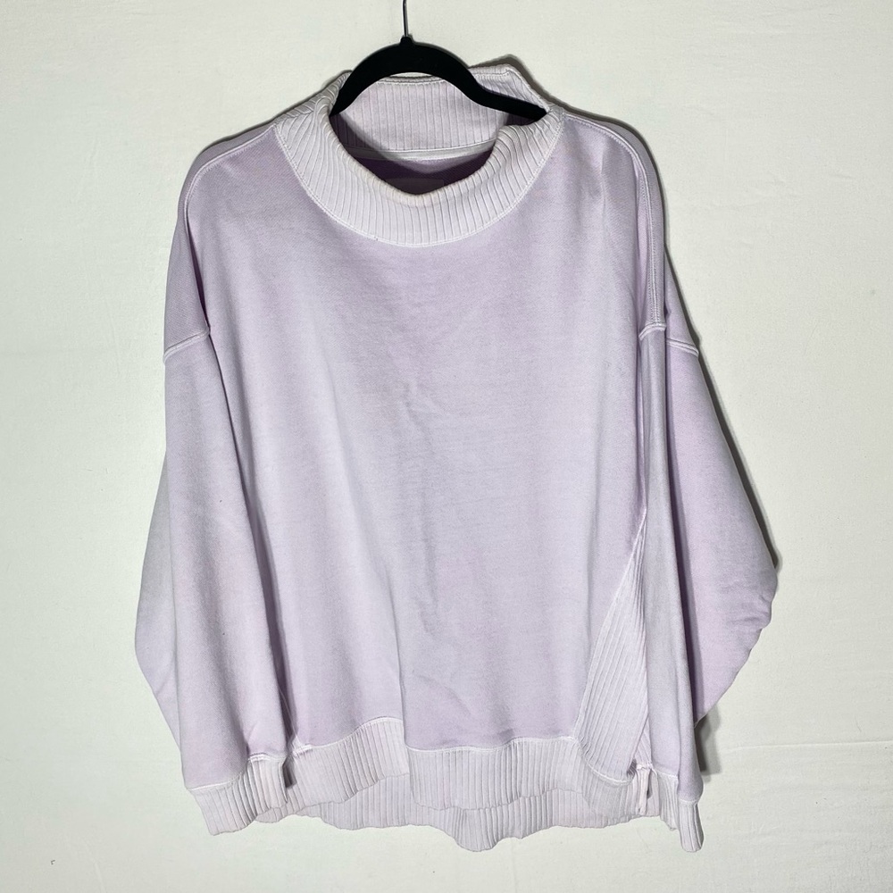 Aerie Light Purple Down To Earth Cozy Mock Neck Oversized Sweatshirt L